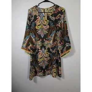 Uncle frank XS casual Paisley dress with batwing  sleeve artsy maximalist gypsy